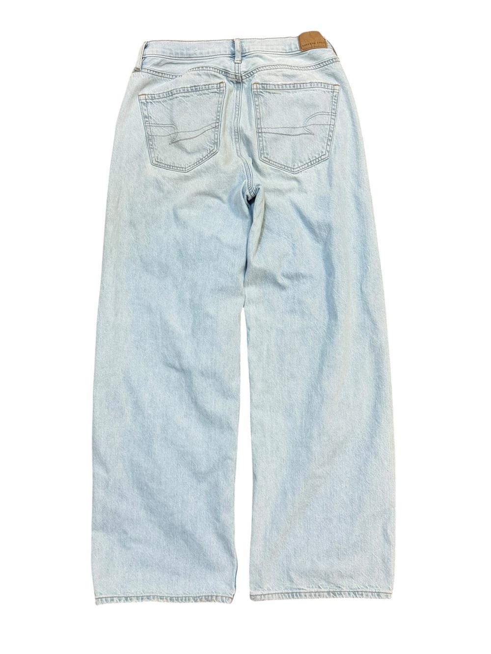 American Eagle 90s Wide Leg Light Wash Baggy Jeans Size 6 27 Waist